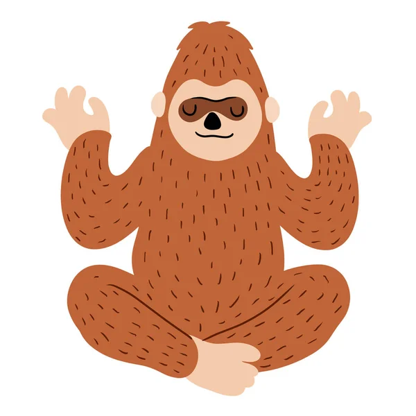 Bigfoot Meditiert Yoga Lotus Pose — Stockfoto