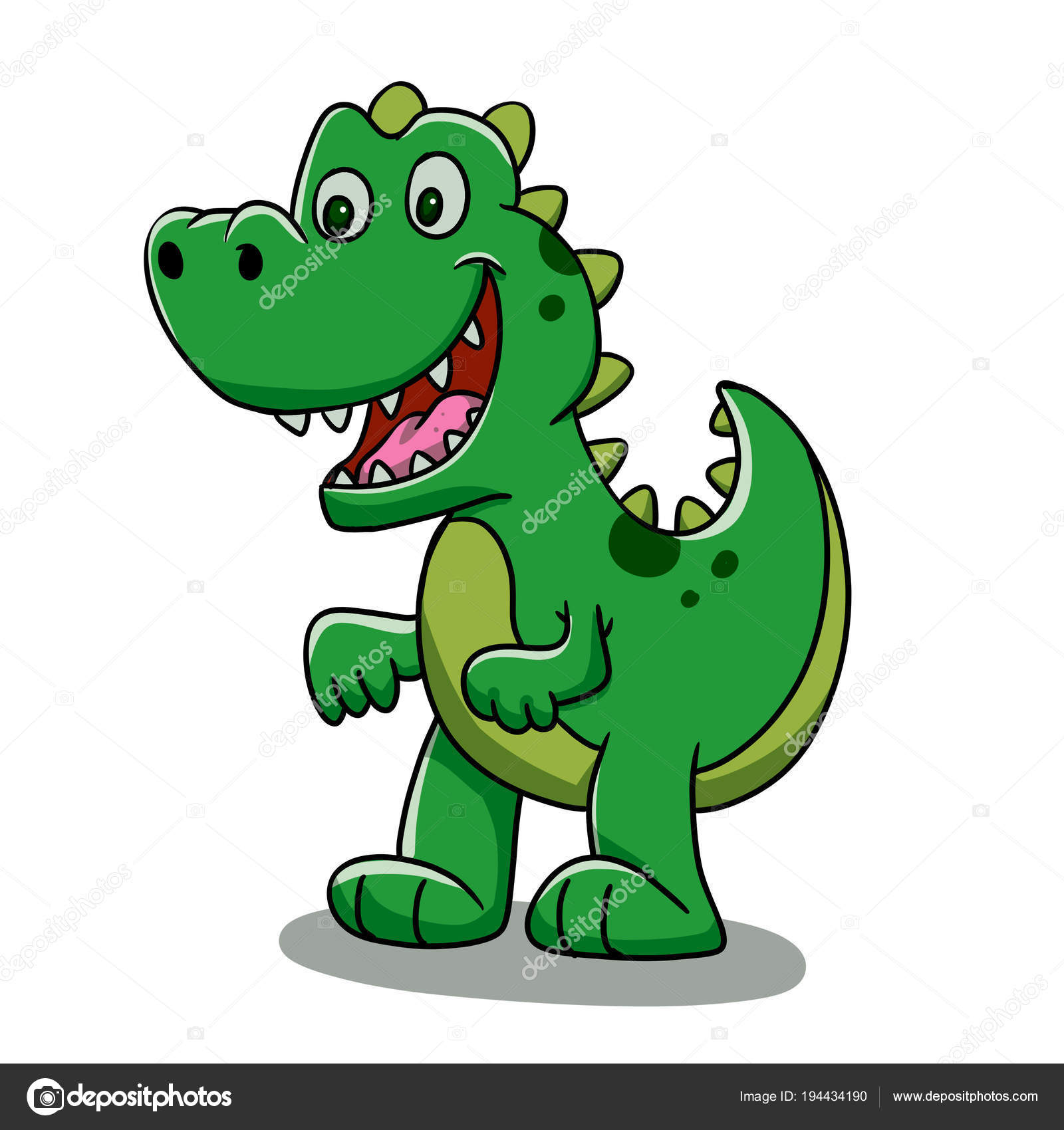 Green Baby Dino Cartoon — Stock Photo © Milesthone #194434190
