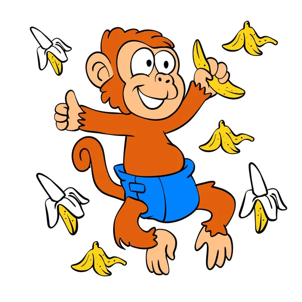 Bebê Macaco Engraçado Desenho Animado — Fotografia de Stock