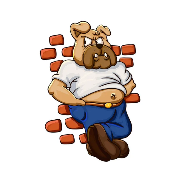 Angry Bulldog Cartoon Illustration — Stock Photo, Image