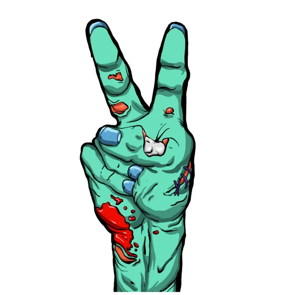 Zombie Hand Cartoon Illutration — Stock Photo, Image
