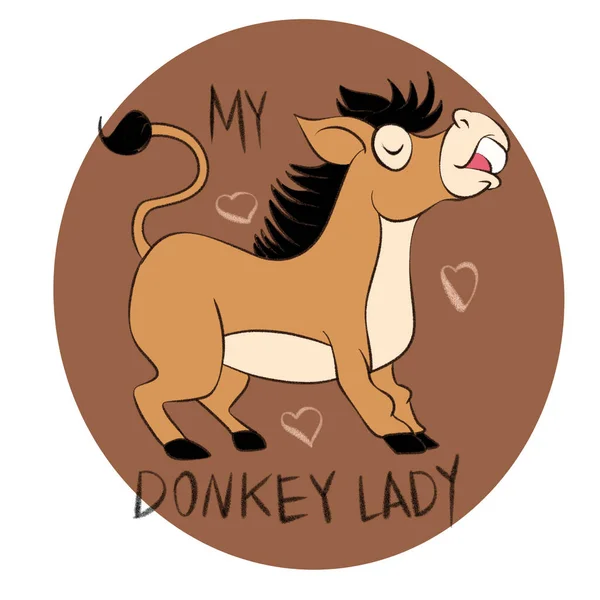 My donkey lady cartoon illustration