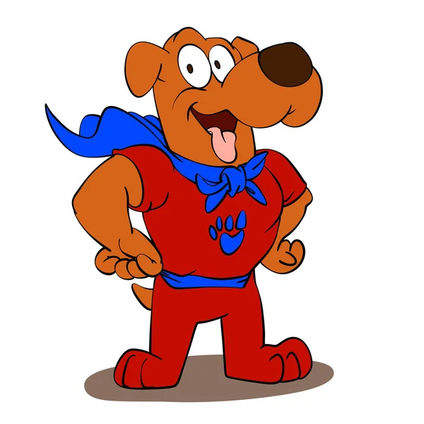 Red super dog with a cape