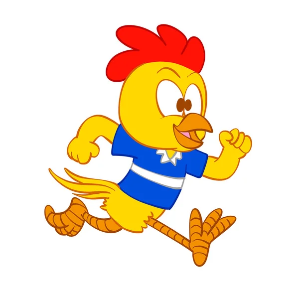 Running Chick Cartoon Illustration — Stock Photo, Image