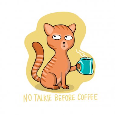 No talkie before coffee clipart
