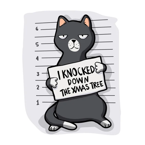 Grey cat - mugshot - cat cartoon