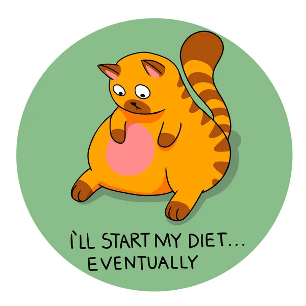 Orange Fat Cat Cartoon Illustration — Stockfoto