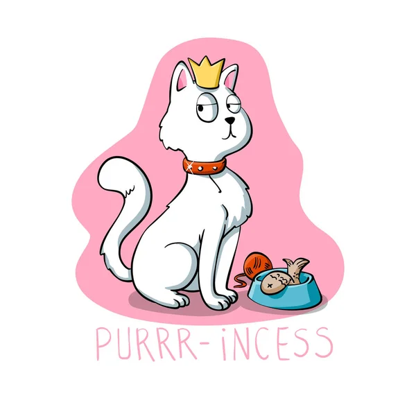 Purr-incess - cat cartoon - funny cats