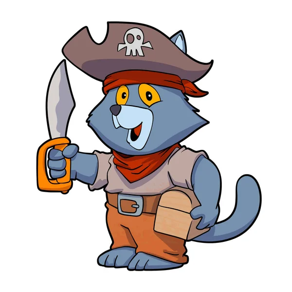 Pirate cat  cartoon illustration