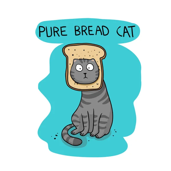 Reines Brot Katze Cartoon Illustration — Stockfoto