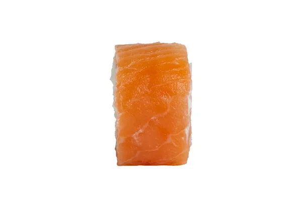 Rollo con salmón y queso, vista lateral en perfil —  Fotos de Stock
