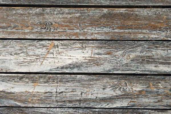 Vízszintes régi repedt fából készült lemezek vízszintes résekre, deszka (kertépítő) — Stock Fotó