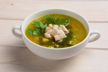 Balık çorbası ile plaka