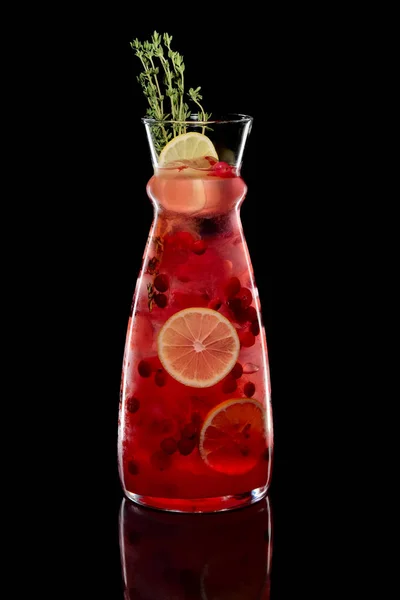 Cold cranberry mint cocktail with rosemary — Stock Photo, Image