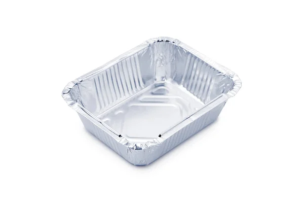 Envase de papel de aluminio para comida caliente para llevar aislada en blanco — Foto de Stock