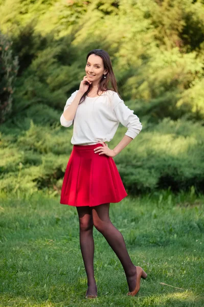 Soft focus photo of cute girl in the meadow — 스톡 사진