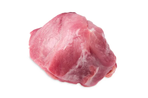 Carne di maiale cruda fresca isolata su bianco — Foto Stock