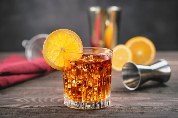 Cocktail Brandy Orange Amère — Photo