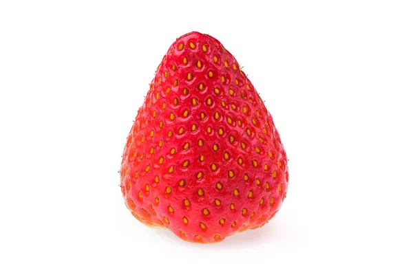 Makro Foto Von Frischen Saftigen Erdbeeren Isoliert Auf Weiß — Stockfoto
