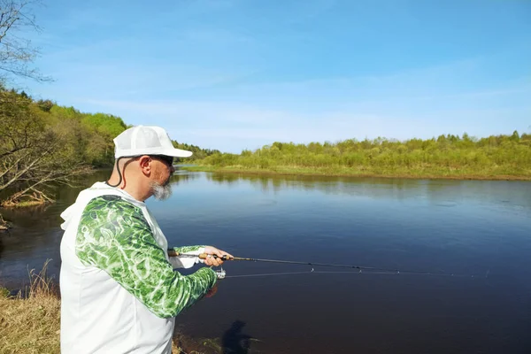 Spining Pesca Pesca Captura Peixe Hobby Férias — Fotografia de Stock