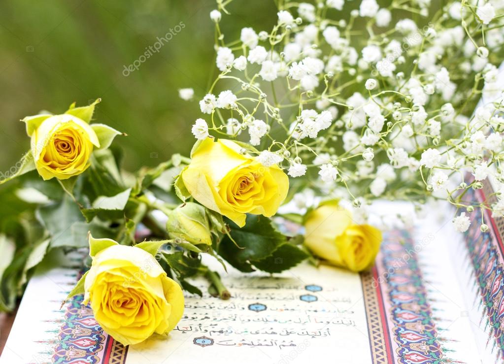 Quran und rose Stockfotografie lizenzfreie Fotos © Aiscream