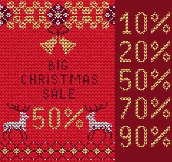Pletené vánoční prodej — Stockový vektor