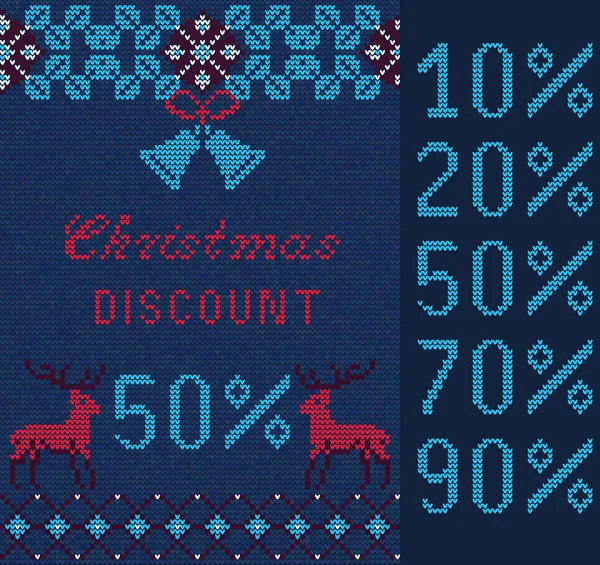 Pletené vánoční prodej — Stockový vektor