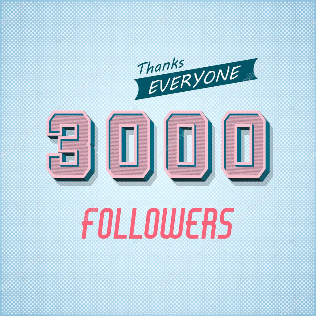 Vector Illustration of Followers Poster for Design, Website, Background, Banner. Blog Retro Template for Web