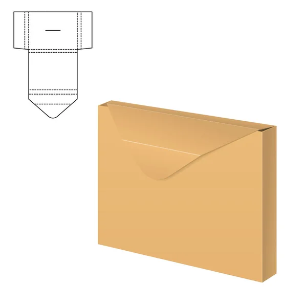 Caja de cartón transparente — Vector de stock