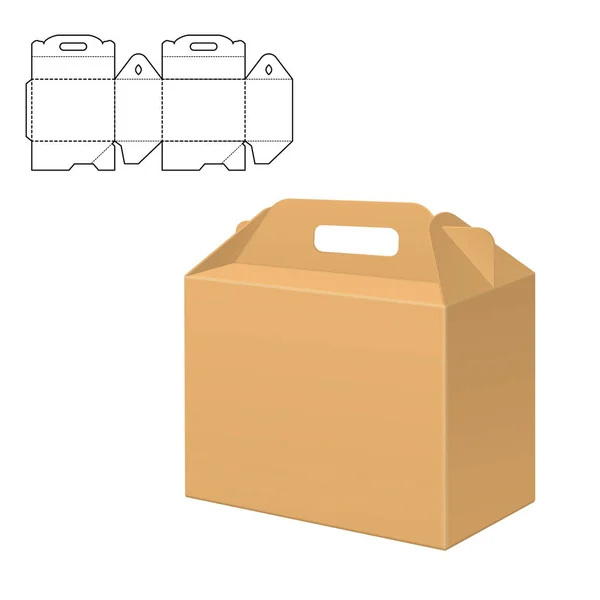 Boîte en carton transparent — Image vectorielle
