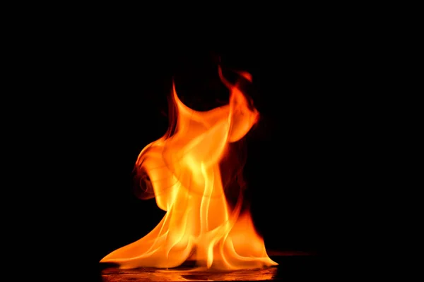Güzel ateş alevler siyah arka plan üzerine.