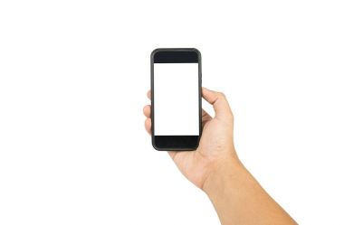 Telefonu el di - beyaz arka plan üzerinde kesme kırpma - yol .