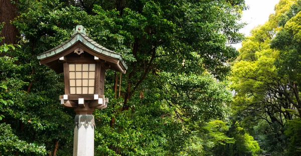 Lâmpada Estilo Japonês Parque Japão Templo Santuário — Fotografia de Stock
