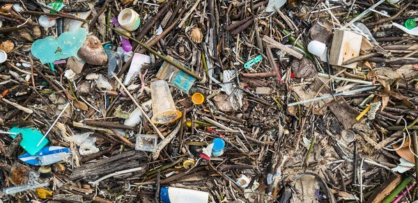 Problème Des Ordures Sur Plage Causé Par Pollution Causée Par — Photo