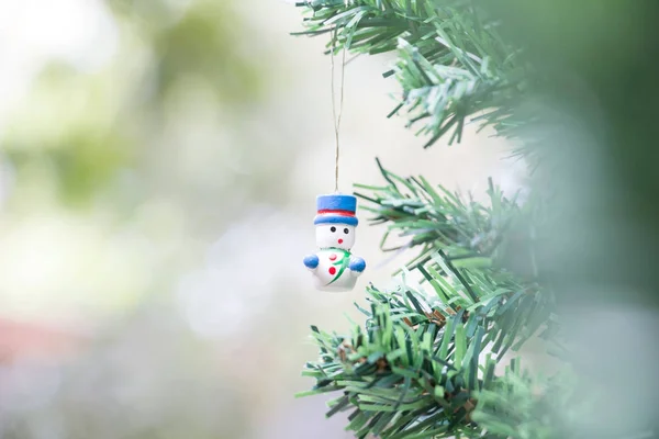 Snow Man Dall Christmas Decoration Background — Stock Photo, Image