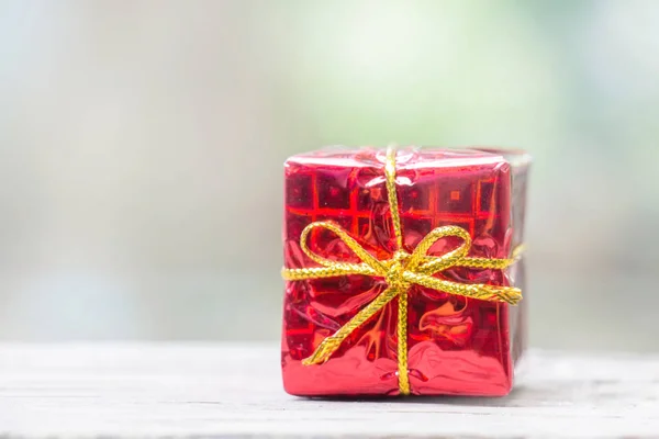 Fechar Caixa Presente Vermelho Para Fundo Decoração Natal Ano Novo — Fotografia de Stock
