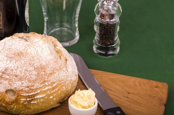 Sourdough Bread Traditional Pão Irlandês Feito Trigo Leitelho Com Uma — Fotografia de Stock