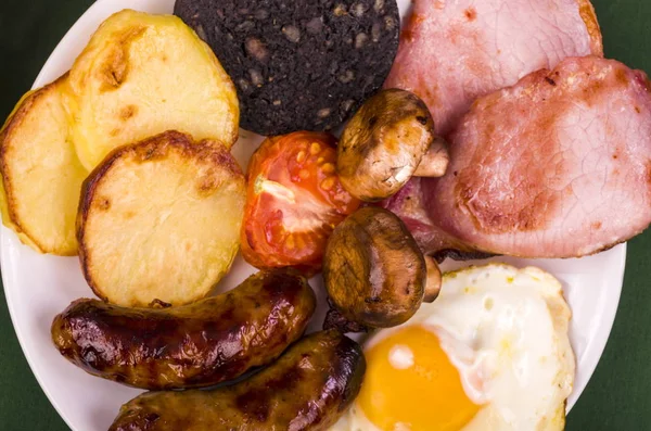 Duże Ulster Fry Śniadanie Patelni Haggerty Śniadania Ulster Fry Patelni — Zdjęcie stockowe