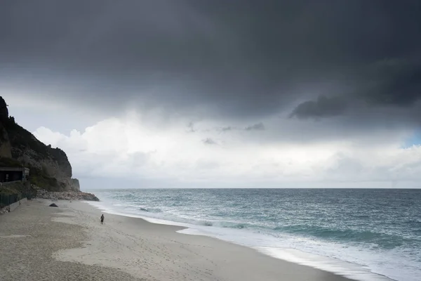 Liguria Talya Sahil Yaklaşan Fırtına Ile Kötü Hava — Stok fotoğraf
