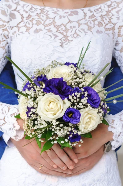 Весільний Букет Квітів Обручок День Весілля — стокове фото