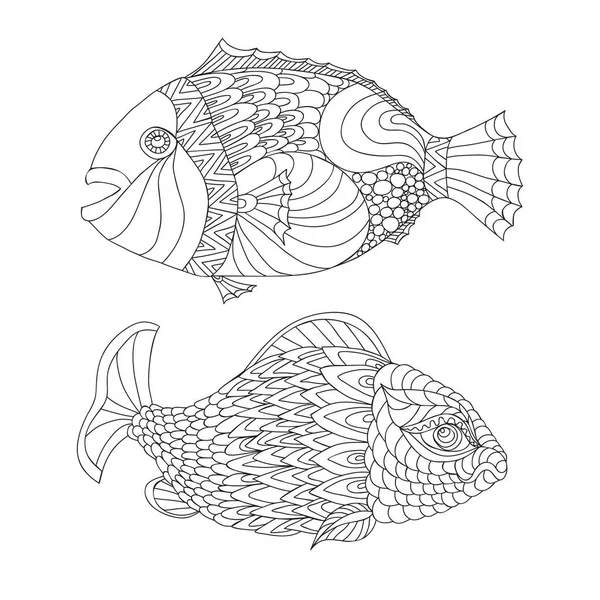 Deniz hayat öğeleri taslağını. Elle çizilmiş karalamalar. 