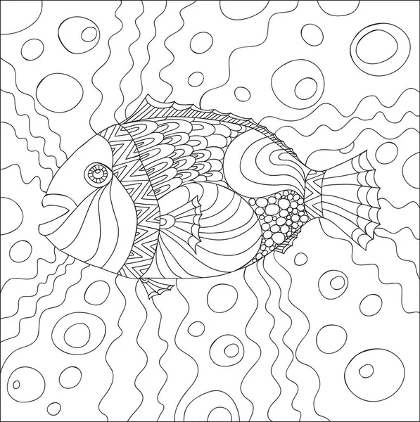 Skizze von Elementen des Meereslebens. Handgezeichnete Doodles. — Stockvektor