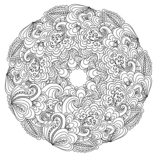 Esboço Mandala para colorir livro — Vetor de Stock