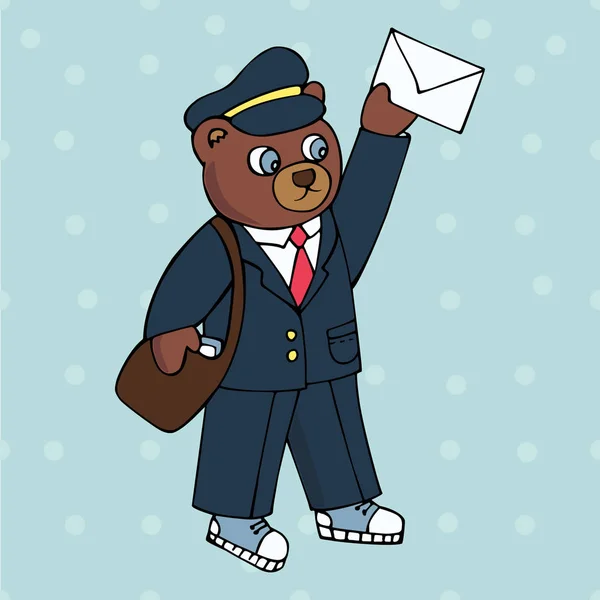 Bear, le facteur a apporté une lettre. . — Image vectorielle