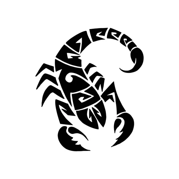 Stylized Zodiac Sign Scorpio Style Maori Tattoo Illustration Drawn Vector — Stock Vector