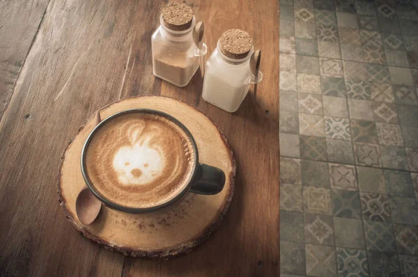 Vintage Tone Image of Cute Coffee — Stok Foto