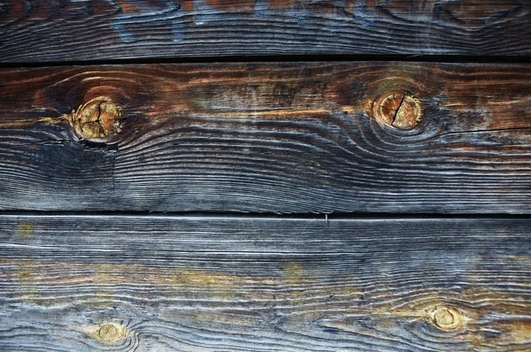 Fond en bois. Bandes vieilles et fanées de couleur grise et marron avec du grain de bois — Photo