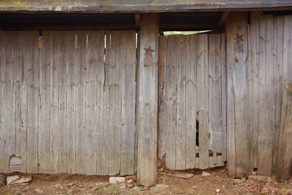 Antigua Puerta Madera Una Casa Pueblo Donde Vivió Veterano Militar —  Fotos de Stock