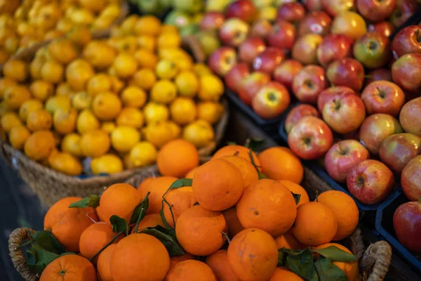 Fruits and vegetables at a farmers market. Bio, healthy food. Vegetarian food.