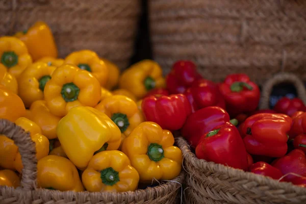 Fresh organic produce on sale at the local farmers market. Local produce at the summer farmers market in the city.